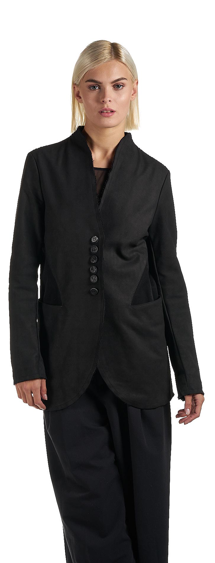 DANIELE BASTA LEATHER AND SILVER JACKET 